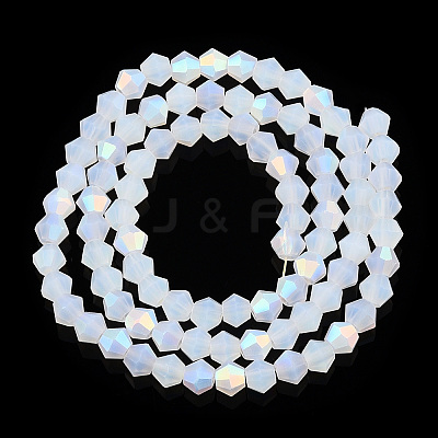 Imitation Jade Bicone Frosted Glass Bead Strands EGLA-A039-J6mm-MB05-1