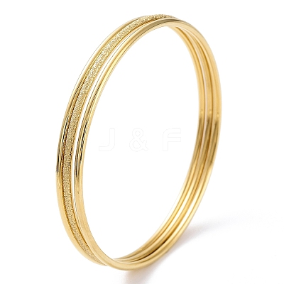 3Pcs Ion Plating(IP) 304 Stainless Steel Plain Bangles Set BJEW-G684-02A-G-1