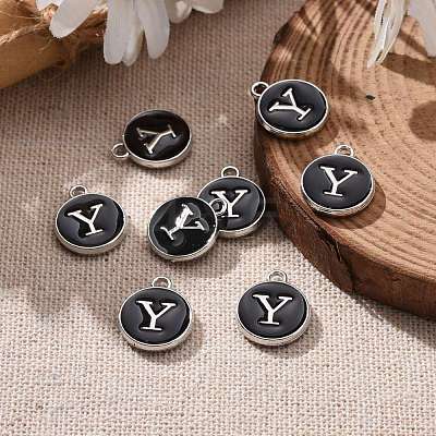 Platinum Plated Alloy Charms X-ENAM-S118-02Y-P-1