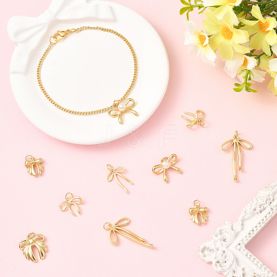 18Pcs 6 Styles Brass Pendants KK-BBC0022-50-1