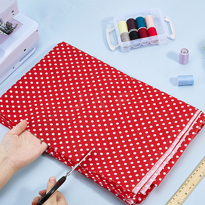 Red Cotton Fabric DIY-WH0750-293B-1