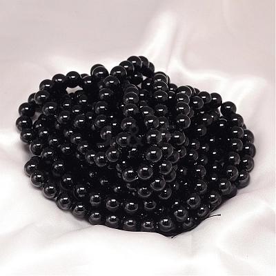 Baking Paint Shell Pearl Round Bead Strands BSHE-L011-6mm-B010-1