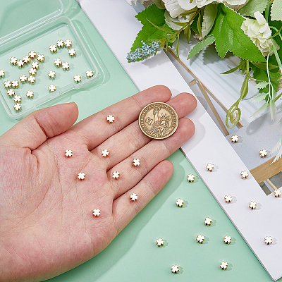 50Pcs Brass Spacer Beads KK-HS0015-27-1