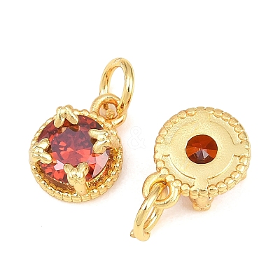 Brass Pave Cubic Zirconia Charms KK-K340-52G-04-1