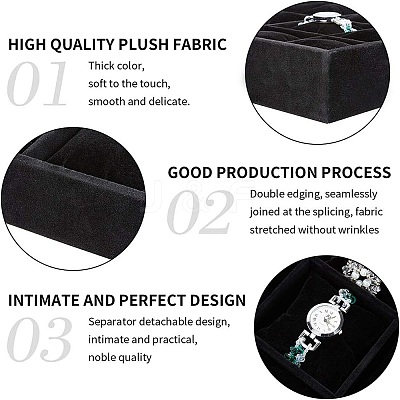 Velours Wooden Bracelet/Bangle/Watch Displays BDIS-WH0003-01-1