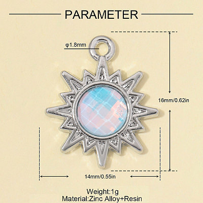 Zinc Alloy with Resin Pendants RE-OY001-13P-01-1