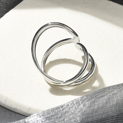 304 Stainless Steel Open Cuff Ring for Women X-RJEW-M025-02P-1