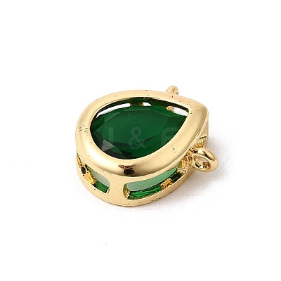 Brass Micro Pave Cubic Zirconia Pendants KK-K419-03G-02-1
