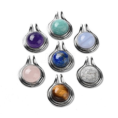 Natural Mixed Stone Pendants G-M405-06P-A-1