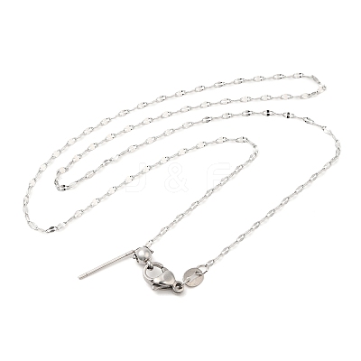 Non-Tarnish 304 Stainless Steel Dapped Chain Necklace for Women NJEW-G104-02P-1