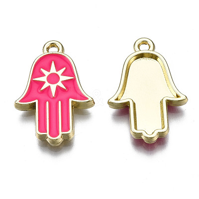 Spray Painted Alloy Pendants PALLOY-Q436-009C-NR-1