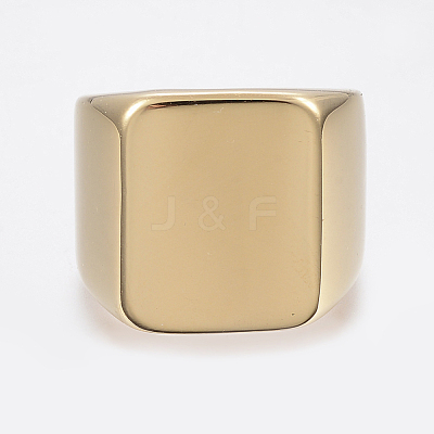 304 Stainless Steel Signet Band Rings for Men RJEW-G091-16-G-1
