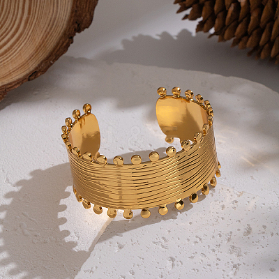 Fashion 304 Stainless Steel Open Cuff Bangles OU3634-1