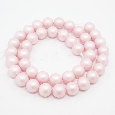 Round Shell Pearl Frosted Beads Strands BSHE-I002-8mm-12-1