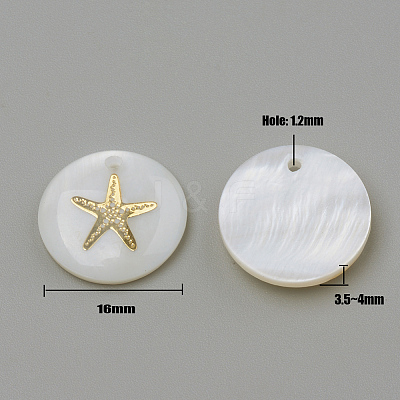 Natural Freshwater Shell Pendants SHEL-CJ0001-04-1