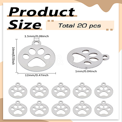 12Pcs 304 Stainless Steel Charms STAS-LP0003-06C-1