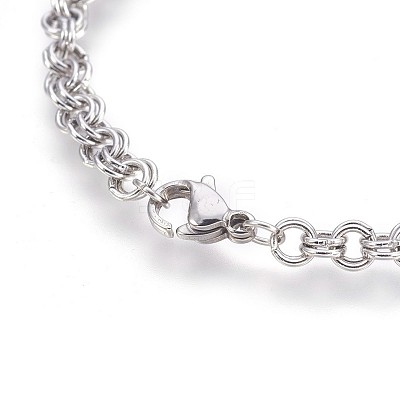 Tarnish Resistant 304 Stainless Steel Cable Chain Bracelets BJEW-P237-21P-01-1