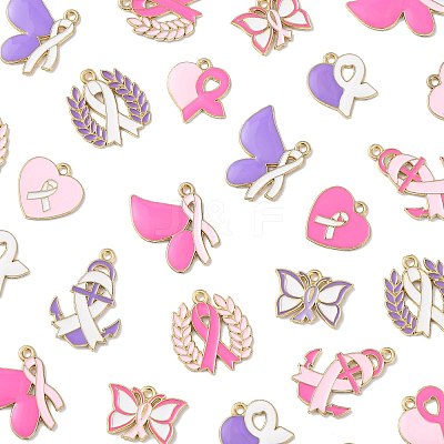 48Pcs 12 Styles Alloy Enamel Pendants FIND-FS0004-81-1