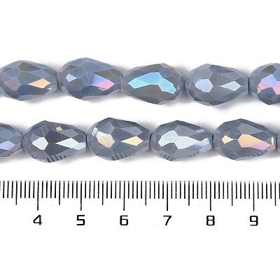 Opaque Solid Color Electroplate Glass Beads Strands LS-EGLA-N013-P10mm-B05-1