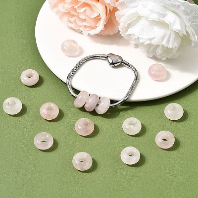Natural Rose Quartz European Large Hole Beads X-G-Q442-19-1