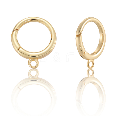 6Pcs Brass Spring Gate Rings KK-BBC0020-04-1