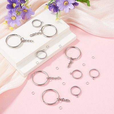 5Pcs 304 Stainless Steel Open Back Bezel Pendants STAS-TAD0001-01D-1