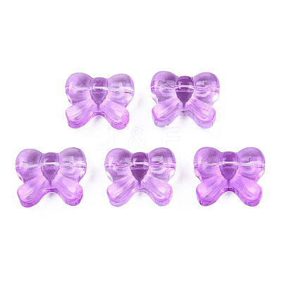 Transparent Spray Painted Glass Beads GLAA-N035-025-C01-1