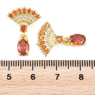 Brass Micro Pave Cubic Zirconia Pendants KK-K340-53G-03-1