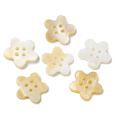 4 Hole Natural Freshwater Shell Buttons SHEL-K006-22-1