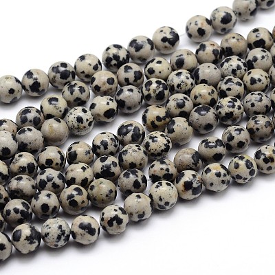 Natural Dalmatian Jasper Round Bead Strands X-G-J303-19-4mm-1