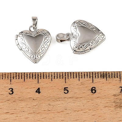 Floral Embossed Brass Locket Pendants KK-CBA7157-06P-1