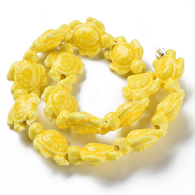 Glazed Porcelain Beads PORC-Q265-007B-1