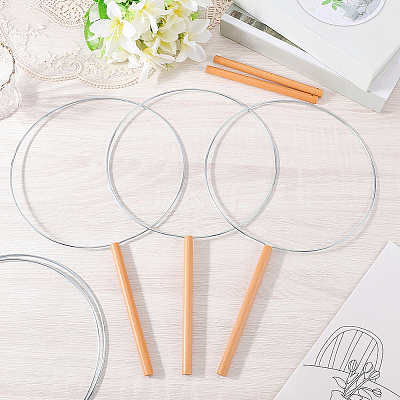 5Pcs Handmade Craft DIY Iron Fan Frames DIY-CN0003-62B-1