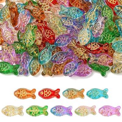 90Pcs 9 Colors Metal Enlaced Handmade Lampwork Beads LAMP-CJ0003-07-1
