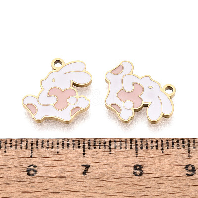 304 Stainless Steel Enamel Pendants STAS-T074-07G-1