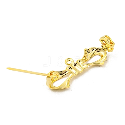 Bowknot Rack Plating Brass Brooches Findings KK-H738-35G-1