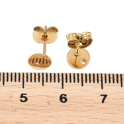 Ion Plating(IP) 304 Stainless Steel Stud Earring Findings STAS-P198-25-6mm-G-1