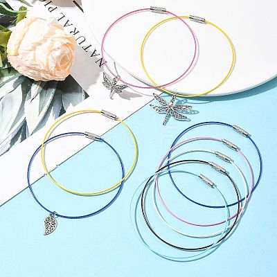 32Pcs 8 Colors Steel Wire Bracelet Cord DIY Jewelry Making TWIR-FS0001-02-1