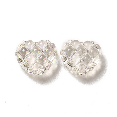 Transparent Acrylic Waffle Beads OACR-E016-01D-1