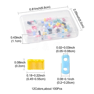 100Pcs 12 Styles 2-Hole Glass Seed Beads SEED-FS0001-43-1