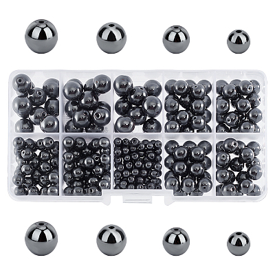 316Pcs Non-magnetic Synthetic Hematite Beads Strands G-PH0019-31-1