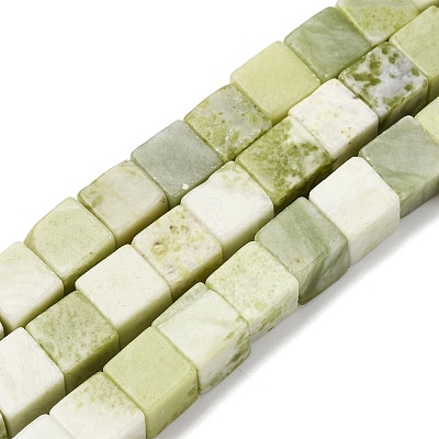 Natural Jade Beads Strands G-B155-C06-8x8mm-1
