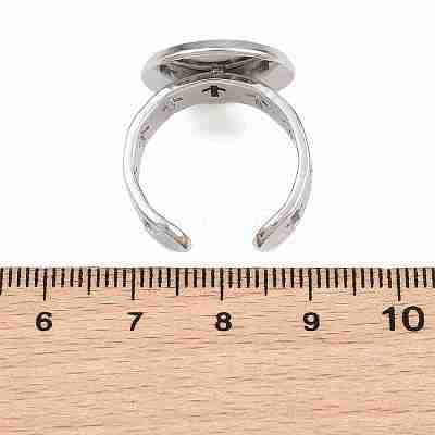 Hollow Cross 304 Stainless Steel Cuff Ring Components SA-CBA098D-02P-E-1