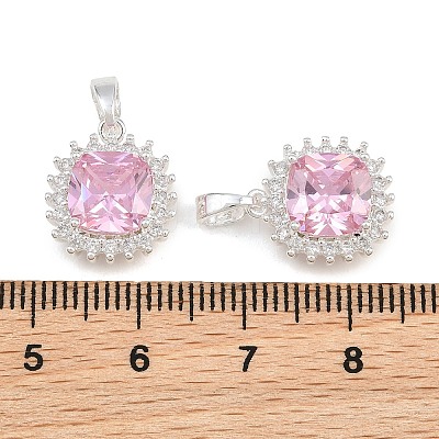 Brass Micro Pave Cubic Zirconia Charms CU-CBAA6E8-06S-02-1