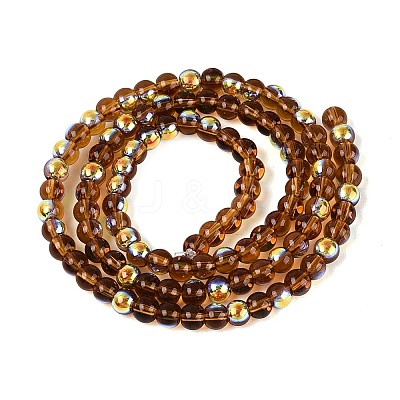 Electroplate Transparent Glass Beads Strands EGLA-Q132-4MM-A09-1