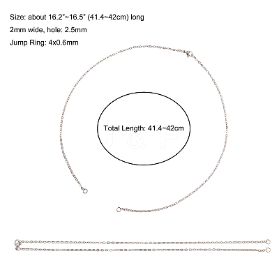 201 Stainless Steel Cable Chain Necklace Making STAS-CJ0001-11P-1