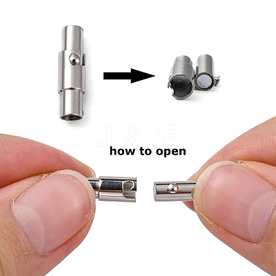 Tarnish Resistant 304 Stainless Steel Locking Tube Magnetic Clasps X-STAS-H019-5-1