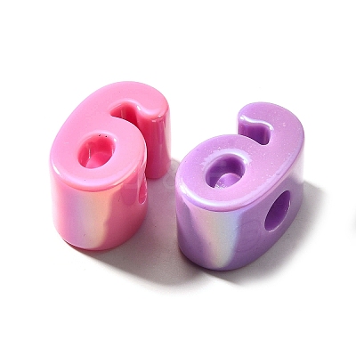UV Plating Opaque Acrylic Beads SACR-Z007-02G-1