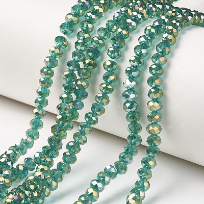 Electroplate Transparent Glass Beads Strands EGLA-A034-T6mm-T05-1