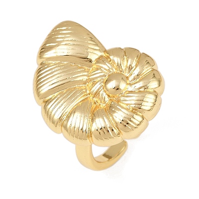 Ocean Theme Brass Cuff Rings RJEW-C135-01G-08-1